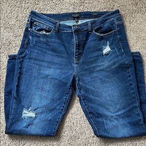 Judy Blue Dark Blue Skinny Distressed Jeans